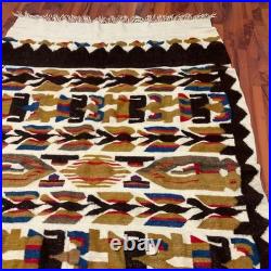 Vintage 94 X 57 WOOL Blanket Rug NATIVE AMERICAN Indigenous Tribal Thunderbird Vintage 94 X 57 WOOL Blanket Rug NATIVE AMERICAN Indigenous Tribal Thunderbird