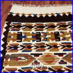 Vintage 94 X 57 WOOL Blanket Rug NATIVE AMERICAN Indigenous Tribal Thunderbird Vintage 94 X 57 WOOL Blanket Rug NATIVE AMERICAN Indigenous Tribal Thunderbird