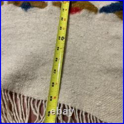 Vintage 94 X 57 WOOL Blanket Rug NATIVE AMERICAN Indigenous Tribal Thunderbird