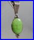 Vintage AM Alfred Martinez Navajo Green Turquoise Sterling Silver Pendant J2622