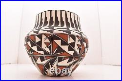 Vintage Acoma Pueblo Native American Pot Vase Indian Pottery Polychrome Signed