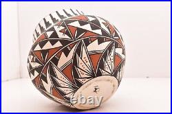 Vintage Acoma Pueblo Native American Pot Vase Indian Pottery Polychrome Signed