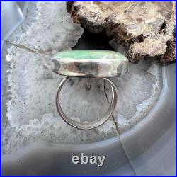 Vintage Adam Fierro Sterling Large Oval Royston Turquoise Split Shank Ring Sz 9