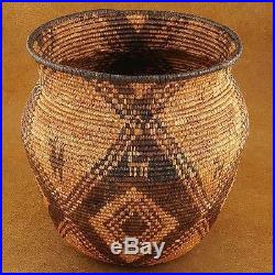 Vintage Antique 1880s-1890s Authentic Apache Style Hand Coiled OLLA Basket