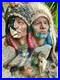 Vintage Antique Native American Indian Dual Bust Sitting Bull Squanto Unique