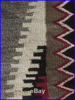Vintage Authentic Hand Woven Wool Navajo Rug 57'' x 33'' Native American Indian