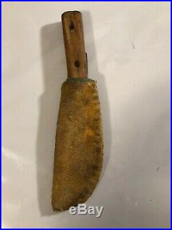 Vintage BEADED LEATHER KNIFE SHEATH, NATIVE AMERICAN, parfleche