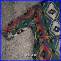 Vintage Beacon Blanket Robe Men Size L/XL Multicolor Aztec Native American USA