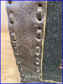 Vintage Beautiful Leather Laced Woven Navajo Silver Tooled Button Handbag Purse