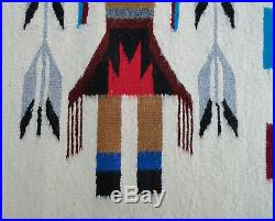 Vintage (C. 1950) Native American Navajo Yei Rug 43 x 30
