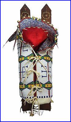 Vintage Cheyenne Native American full size Papoose Cadleboard fully beaded