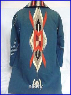 Vintage Chimayo Ganscraft Native American Blanket Jacket/coat Women's Size 14