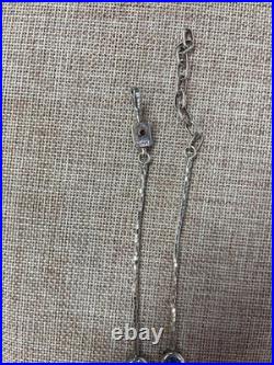 Vintage Christian Wolf Sterling silver Reversible stone necklace