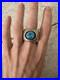 Vintage Chunky Native American Turquoise Mens Ring Size 10