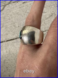 Vintage Chunky Native American Turquoise Mens Ring Size 10