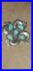 Vintage Cluster Work Native American Turquoise Brooch Sterling Silver