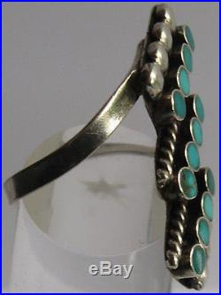Vintage Dishta Zuni Indian Silver Turquoise Ring Size 6 1/2