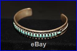 Vintage E. L. Lonasee Zuni Turquoise Bracelet Sterling Silver 925 Native American