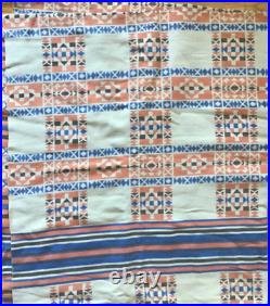 Vintage Esmond Mills Native American Beacon Style Cotton Indian Camp Blanket