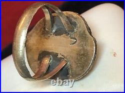 Vintage Estate Sterling Silver Native American Natural Turquoise Ring Signed S