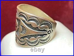 Vintage Estate Sterling Silver Native American Ring Band Stamped Southwestern
