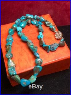 Vintage Estate Sterling Silver Turquoise Necklace Southwestern Native American