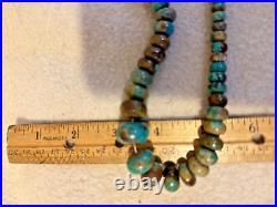 Vintage Estate String of Arizona Kingman Turquoise Graduated Beads needs Clasp