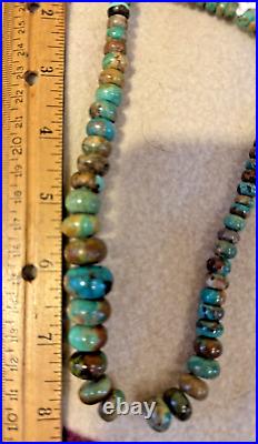 Vintage Estate String of Arizona Kingman Turquoise Graduated Beads needs Clasp