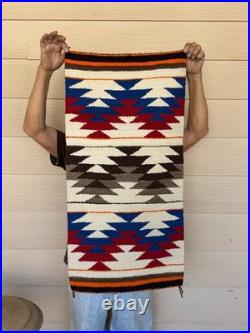 Vintage Eye Dazzler Navajo Rug 18 1/2 x 37