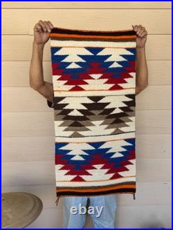 Vintage Eye Dazzler Navajo Rug 18 1/2 x 37