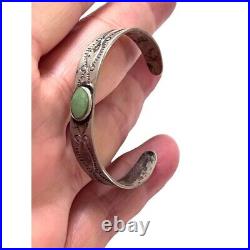 Vintage Fred Harvey Coin Silver Cuff Baby Bracelet Native American Navajo Bracel