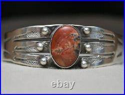 Vintage Fred Harvey Era Navajo Agate Sterling Silver Cuff Bracelet