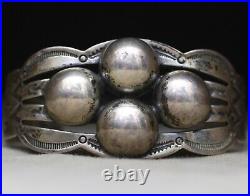 Vintage Fred Harvey Era Navajo Native American Sterling Silver Cuff Bracelet