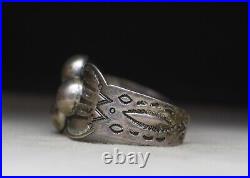 Vintage Fred Harvey Era Navajo Native American Sterling Silver Cuff Bracelet