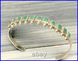 Vintage Fred Harvey Era Sterling Turquoise Cuff Bracelet