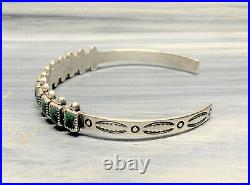 Vintage Fred Harvey Era Sterling Turquoise Cuff Bracelet