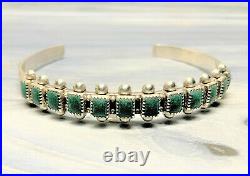 Vintage Fred Harvey Era Sterling Turquoise Cuff Bracelet