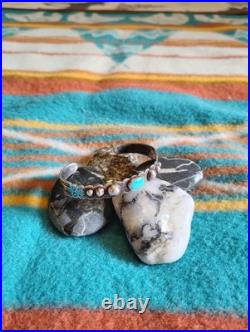 Vintage Fred Harvey-Turquoise Sterling Silver Bracelet-Navajo style circa 1930s