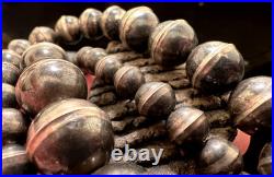 Vintage GRADUATED NAVAJO PEARL NECKLACE sterling silver 30.5 Southwestern