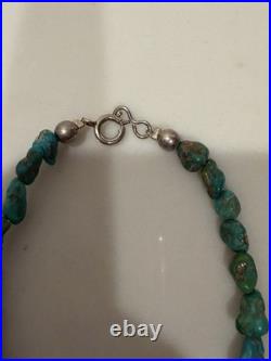 Vintage Genuine Natural Turquoise Nugget Beaded Stone Bracelet Size 7.25 Vintage Genuine Natural Turquoise Nugget Beaded Stone Bracelet Size 7.25