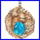 Vintage George & Nusie Henry Navajo 14K Gold turquoise necklace pendant