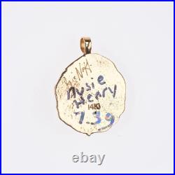 Vintage George & Nusie Henry Navajo 14K Gold turquoise necklace pendant Vintage George & Nusie Henry Navajo 14K Gold turquoise necklace pendant