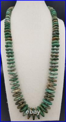 Vintage Guatemala Jade Native American Style Graduated Discs Necklace 29 in