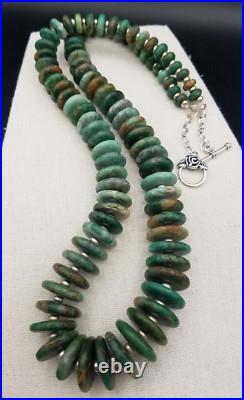 Vintage Guatemala Jade Native American Style Graduated Discs Necklace 29 in