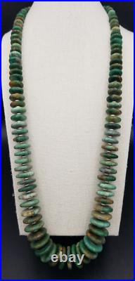 Vintage Guatemala Jade Native American Style Graduated Discs Necklace 29 in
