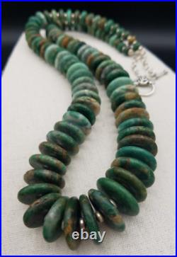 Vintage Guatemala Jade Native American Style Graduated Discs Necklace 29 in