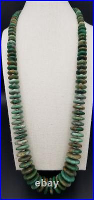 Vintage Guatemala Jade Native American Style Graduated Discs Necklace 29 in