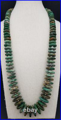 Vintage Guatemala Jade Native American Style Graduated Discs Necklace 29 in