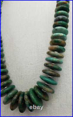 Vintage Guatemala Jade Native American Style Graduated Discs Necklace 29 in