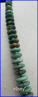 Vintage Guatemala Jade Native American Style Graduated Discs Necklace 29 in